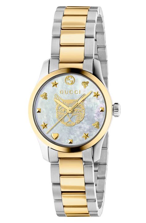 gucci feline bracelet watch.